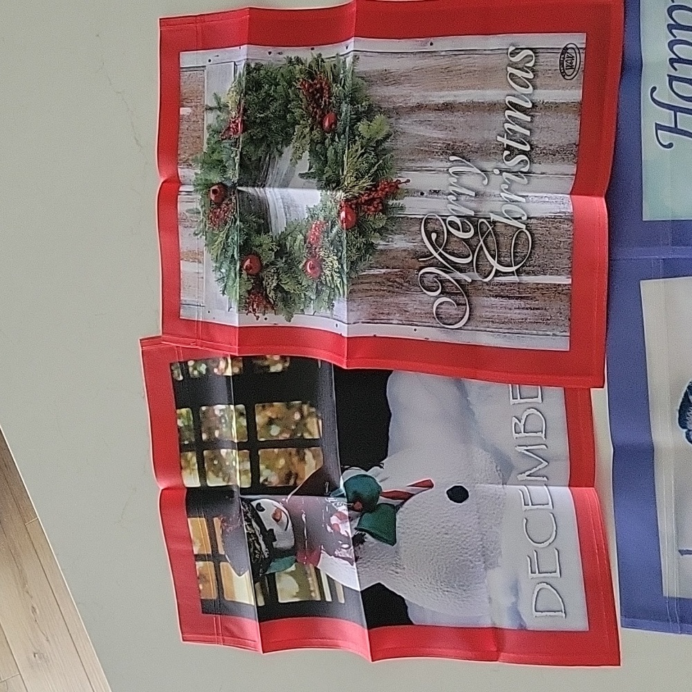 Mini garden flags, December, January, holiday
